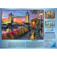 Pussel med 1000 delar solnedgång över Tower Bridge.