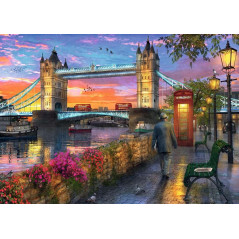 Pussel med 1000 delar solnedgång över Tower Bridge. | HandlaSmidigt.se