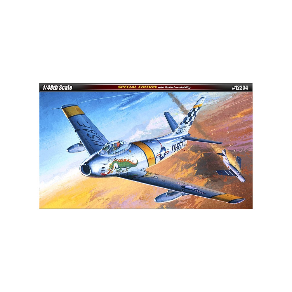 Modell av plast av U.S. Air Force F-86F The Huff 148.