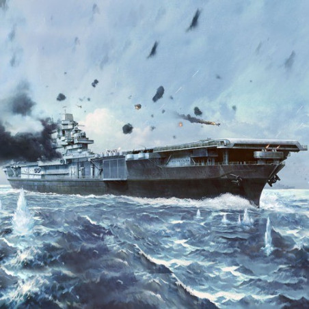 Modell av plast Yorktown CV-5 Slaget vid Midway 1700