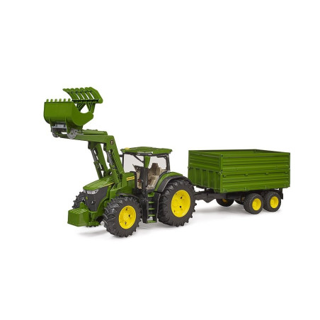 Traktor John Deere 7R 350 med lastare och släpvagn