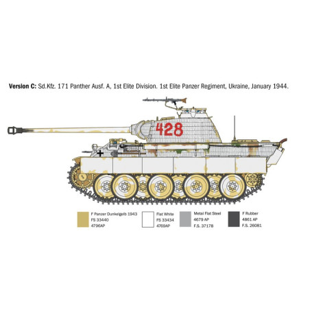 Modell av plast sd.kfz.171 panther ausf. a 135