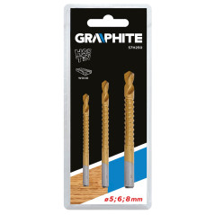 Borr-sågar HSS-TiN, 5-8 mm, set med 3 stycken.