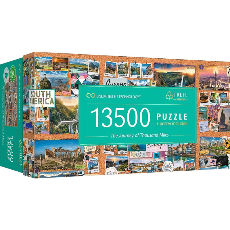 Pussel med 13500 delar, resa tusen mil.