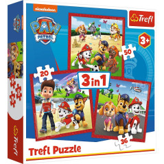 Pussel 3-i-1 glada valpar, Paw Patrol | HandlaSmidigt.se