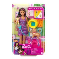 Barbie docka adopterar valpar