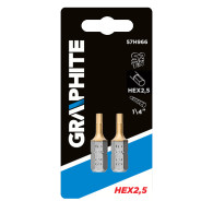 Końcówki wkrętakowe HEX2.5 x 25 mm, 2 szt.