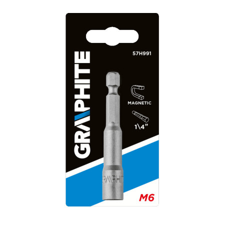 Magnetisk spets 6 x 65 mm, skaft 1/4 tum.
