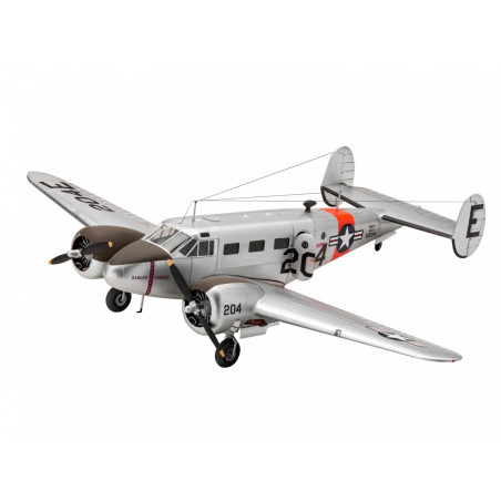 Modell av en plastflygplan Beechcraft Model 18 1:48