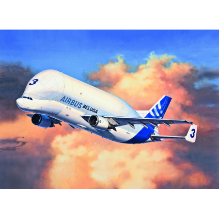 Modell av plastflygplanet Airbus A300-600ST Beluga 1:144