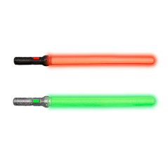 Krigarnas svärd lyser i en blandning av färger på kartongen.