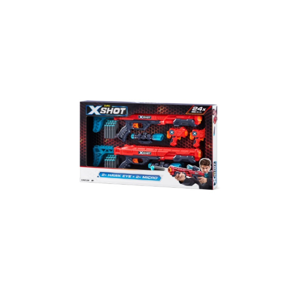 Zestaw wyrzutni x-shot excel double hawk eye  double micro combo
