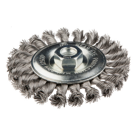 Ståltrådsborste skivformad 115 mm x M14, rostfritt stål