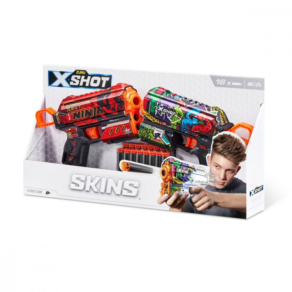Uppsättning avfyrningsanordningar för skins flux med 16 pilar.