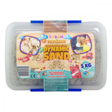 Dynamisk sand 5 kg i en låda, naturlig