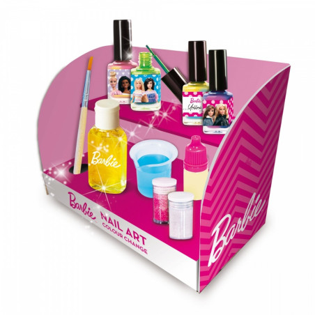 Kreativt Barbie-set skapa en färgförändrande nagellack.