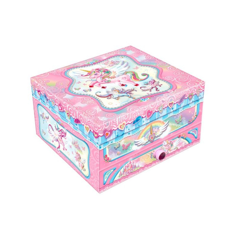 Musikspeldosa med låda - enhörning