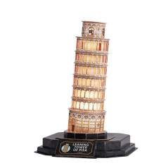 Pussel 3D LED lutande torn i Pisa (nattversion) | HandlaSmidigt.se