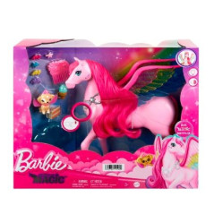 Barbie-figur med en nypa magi Pegasus Ljus och ljud