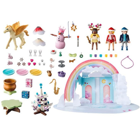 Set med magiska figurer 71348 adventskalender Holidays under regnbågen