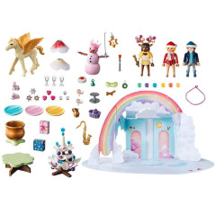 Set med magiska figurer 71348 adventskalender Holidays under regnbågen