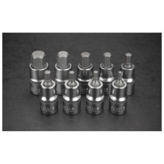 Hexagonala spetsar på en 55 mm bas, set med 9 stycken.