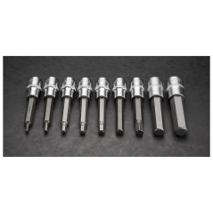 Hexagonala ändar på en 100 mm sockel, set med 9 stycken.