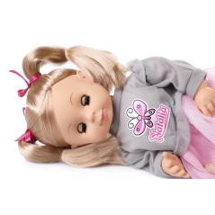 Dockan Natalia i en grå tröja, talar polska, 39 cm.