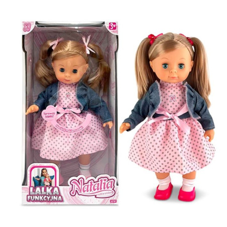 Dockan Natalia talar polska och är 39 cm lång.