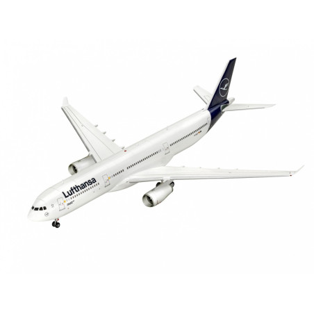 Modell av en plastflygplan Airbus A330-300 Lufthansa 1:144