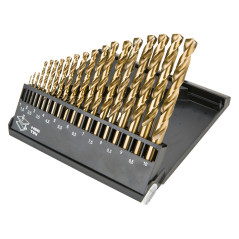 Borrsatser för metall HSS-TiN 1,0-10,0 mm, 19 delar.
