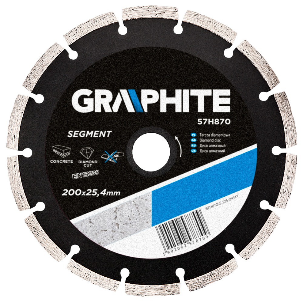 Diamantskiva 200 x 25,4 mm, segmenterad Diamantskiva 200 x 25,4 mm, segmenterad