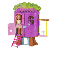 Barbie Chelsea dockhus med trädkoja + tillbehör | HandlaSmidigt.se
