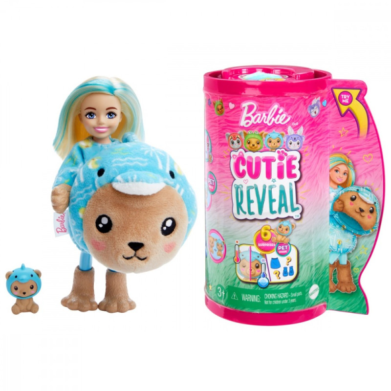 Dockan Barbie Cutie Reveal Chelsea Bear - Delfin