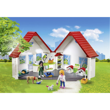 Set med figurer city life 71396 bärbar djuraffär