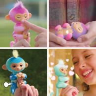 Interaktiv figur Fingerlings apa blå leo