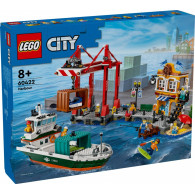 Klocki city 60422 nadmorski port ze statkiem towarowym