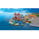 Klocki city 60422 nadmorski port ze statkiem towarowym