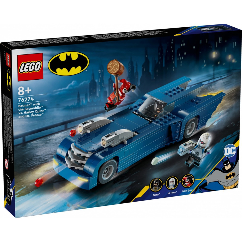 Klocki super heroes 76274 batman z batmobilem kontra harley quinn i mr. freeze