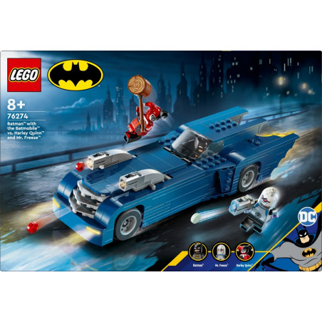 Leksaken Super Heroes 76274 Batman med Batmobilen mot Harley Quinn och Mr. Freeze.