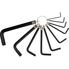 Sexkantiga nycklar 1,5-10 mm, set med 10 stycken.