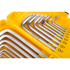 Sexkantiga nycklar och Torx, set med 18 stycken.