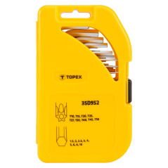 Sexkantiga nycklar och Torx, set med 18 stycken.