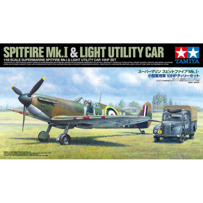 Modell i plast av Supermarine Spitfire Mk. I Lättanvändningsflygplan.