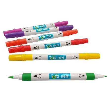 Akrylfärgpennor med två spetsar, 12 stycken.