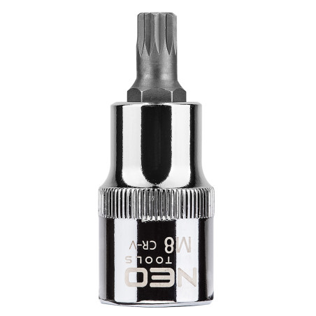 Ändstycke Spline på fästet 1/2', M8 x 55 mm