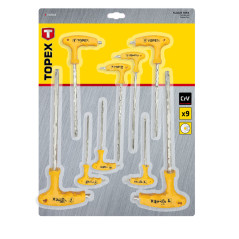 Torx-nycklar av typ 'T' T10-T50, set med 9 stycken.