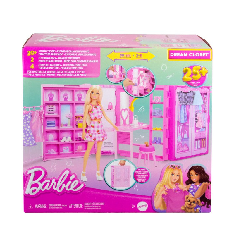 Drömgarderob för Barbie-dockan med kläder