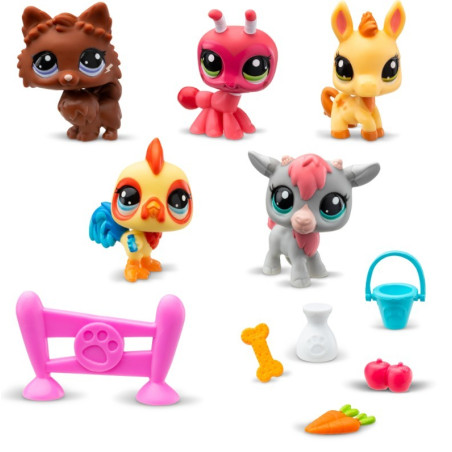 Littlest pet shop bondgårdssats med 5 figurer