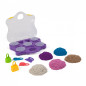 Kinetic sand i en resväska
